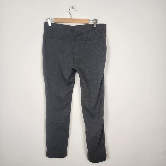 Quince Ultra Stretch Ponte Gray Straight Leg Dress Pants Women's Size Large - Picture 2 of 5